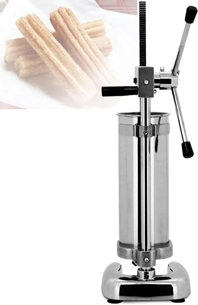 Churros Maker Machine - Deeg Pers - Zelf Bakken - 3L Capaciteit - 5 Vormen - Zilver