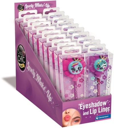 Clementoni - Cazy Chic - Oogschaduw en Lip Liner - Bloem - Vanaf 6 jaar