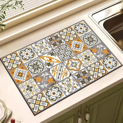 Afdruipmat, decoratieve mat voor het drogen van vaat, keukenmat, absorberende vaatmat, absorberende afdroogmat, keukentapijtbenodigdheden 30x40cm