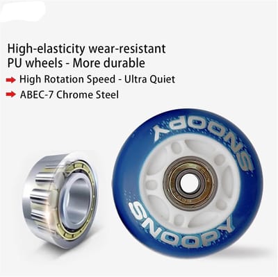 Inline Skate Wielen - Rolschaats Wielen - Vervangen en Verbeteren - Hoge Elasticiteit - 64 mm - Blauw Wit
