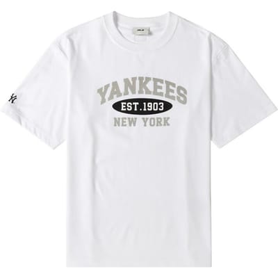 T-shirt Sportif Décontracté Manches Courtes Unisexe New York Yankees MLB Impression Lettres et Chiffres Confortable Respirant Col Rond 3ATSV0843-50WHS L gray