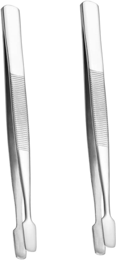 Pincet Set - Verzamel Tang - Postzegels Verzamelen - Gladde Spatelpunten - 114 mm - Zilver