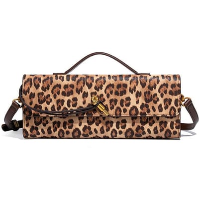 Traditionele Baguette, Een Dame met een Avondtasje, Een Trendy en Retro Handtas/Crossbodytas, en Een Schoudertas brown