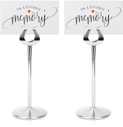 Dailygoods- Tafelnummerhouder U-vormig - 2-pack - Roestvrij staal - Hoogwaardige Fotohouder - Notitiestandaard - Duurzaam voor bruiloften/restaurant - Nummerhouder