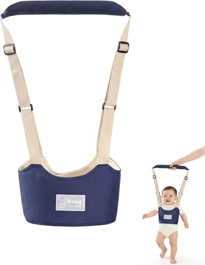 Baby Loopgordel - Wandelhulp Baby - Baby Leren Lopen - Zacht Handvat - 7-24 Maanden - Marineblauw