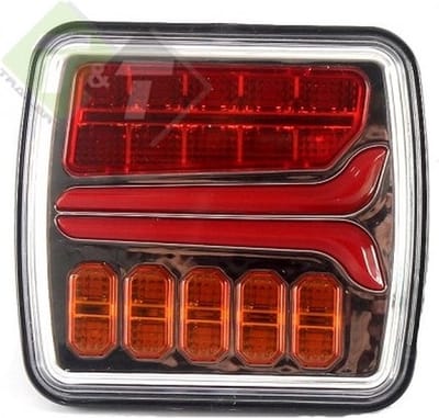 achterlicht led links vierkant 25x leds - aanhangerlamp - ledverlichting - ledlamp - led achterlicht