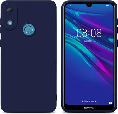 Cadorabo Hoesje geschikt voor Huawei Y6 2019 in FLUID DONKER BLAUW - Beschermhoes gemaakt van flexibel TPU silicone Cover Fluid Case