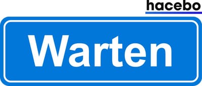 Hacebo - Plaatsnaam Sticker - 29x10 CM - Warten sticker - Verkeersborden sticker - grappige cadeaus - Warten