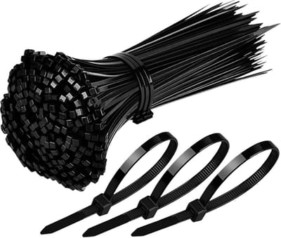 Kabelbinders Zwart - Tiewraps Bundelbandjes - Kabelbeheer Organiseren - UV Bestendig Nylon - 200 Stuks 100mm - Zwart