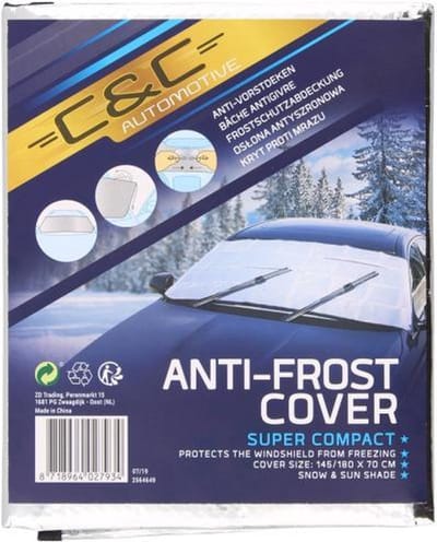 Anti-vorstdeken auto deken - Zilver - Kunststof - 145 / 180 x 70 cm - Vriezen - Auto - Vorst - Winter - Winterauto - Accessoires