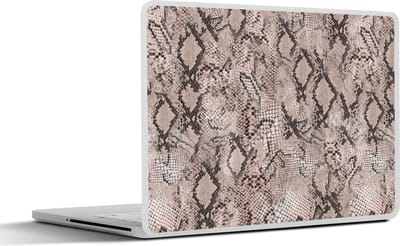 Laptop sticker - 14 inch - Dierenprint - Slang - Zwart - Grijs - 32x5x23x5cm - Laptopstickers - Laptop skin - Cover