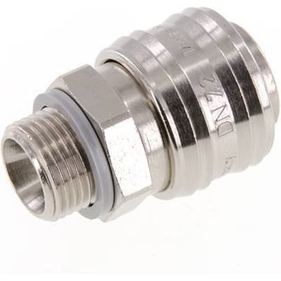 Vernikkeld Messing DN 7.2 (Euro) Luchtkoppeling Snelkoppeling G 3/8 inch Buitendraad FKM