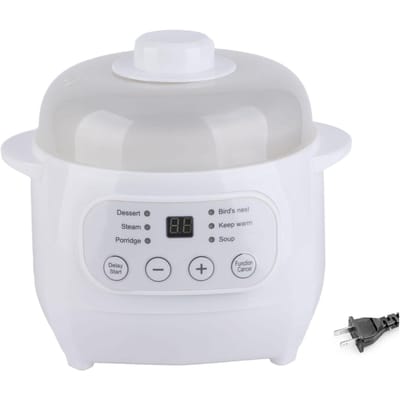 Elektrische Slowcooker 1L 200W Keramische Binnenpan Veelzijdige Elektrische Slowcooker voor Pap Rijst Soep VS