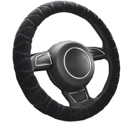 Zachte pluche stuurwielhoes voor auto - Warmte, anti-slip, universele pasvorm 37-38 cm