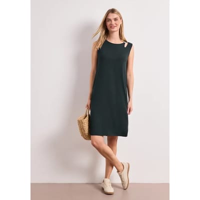 Knielange jurk met gespdetail