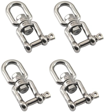 Ronte - Roestvrijstalen M4 Oogbout Swivel Ring Beugel 360° Draaibare Ring Connector Set van 4stuks.