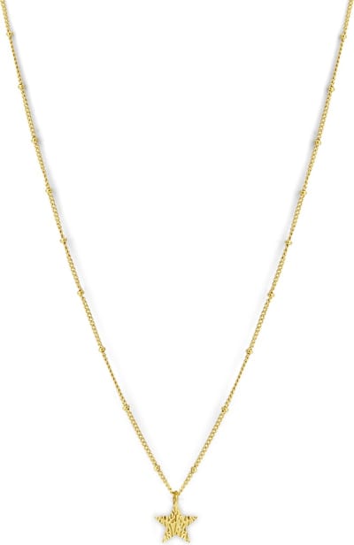 CO88 Collection 8CN-26187 Ketting Dames - Staal - 40+5cm - Met Hanger - Ster - Goudkleurig