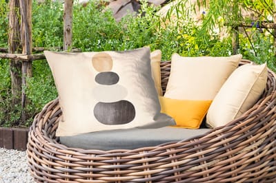 Buitenkussens - Japandi - Wabi sabi - Beige - 60x40 cm - Weerbestendig