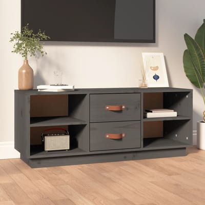 vidaXL - Tv-meubel - 100x34x40 - cm - massief - grenenhout - grijs