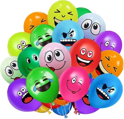 Latex ballonnen 30 cm - emotionele smiley ballonnen - kleurrijk en grappig - perfect voor babyshowers en verjaardagen - ShopVlot