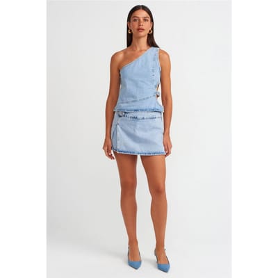 Katoenen Denim Mini A-Lijn Rok