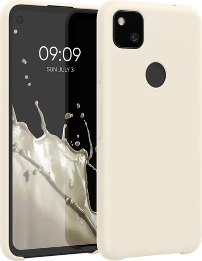 kwmobile telefoonhoesje geschikt voor Google Pixel 4a - Hoesje met siliconen coating - Smartphone case in maanglans