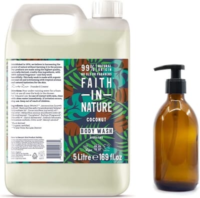 FAITH IN NATURE - Body Wash Coconut Refill 5 Liter - nu met GRATIS glaze refill fles 500ml