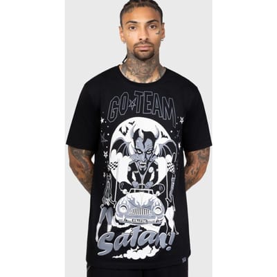 Killstar - Gothic T-shirt - Gothabilly III - Go Team Satan T-Shirt - XS tot 4XL - voor Mannen - zwart