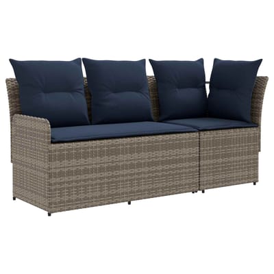 vidaXL - 2 - st - Tuinstoel - met - Armleuning - en - Hoekbank - PE - Riet