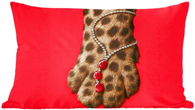 Sierkussens - Kussentjes Woonkamer - 60x40 cm - Poot - Luipaard - Ketting - Edelstenen