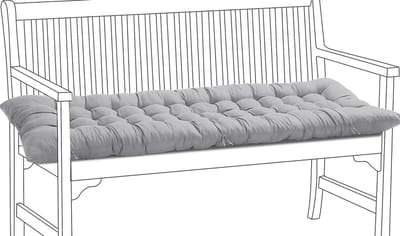 Zitkussen Dik - Bankkussen Tuinkussen - Buiten Zitten - Antislip Bevestiging - 140x50 cm - Grijs