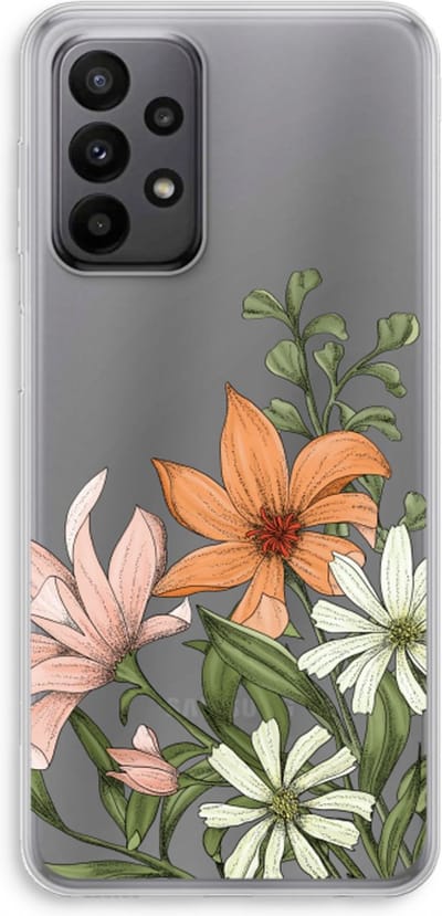 Case Company® - Hoesje geschikt voor Samsung Galaxy A23 hoesje - Floral bouquet - Soft Cover Telefoonhoesje - Bescherming aan alle Kanten en Schermrand