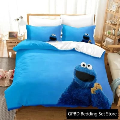 Impression 3D Cookie Dessin Animé Monstre Anime Ensemble de Literie Double Twin King Housse de Couette Couette Taie d'Oreiller Garçons Filles Adultes Chambre 70x133cm