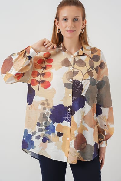 Overmaat Floral Overhemd met Knopen