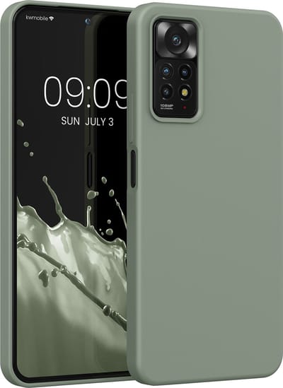 kwmobile telefoonhoesje geschikt voor Xiaomi Redmi Note 11 Pro / Redmi Note 12 Pro 4G - Hoesje met siliconen coating - Smartphone case in grijsgroen