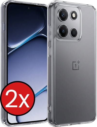 Hoesje - 2 Stuks - Geschikt voor OnePlus Nord 6 - Sterk & Shockproof - Telefoonhoes - Back Cover - Case Siliconen - Telefoon Hoes - Transparant