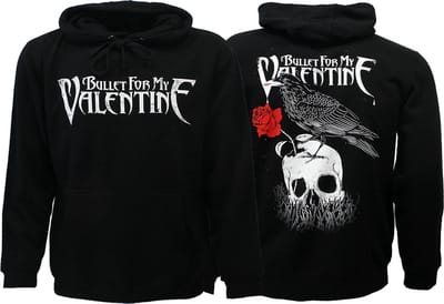 Bullet For My Valentine Logo & Raven Hoodie Sweater - Officiële Merchandise - S