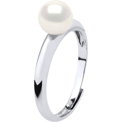 Rush Ring Verstelbare zoetwaterparels Rond 6-7 mm White 925