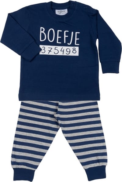 Fun2Wear Boefje Baby/Peuter/Kleuter/Kinderpyjama - Navy - Maat 122/128