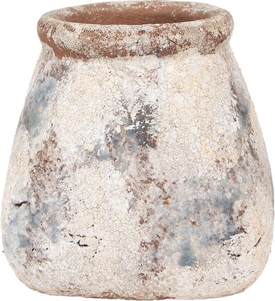 Clayre & Eef Bloempot 10x10x10 cm Beige Groen Terracotta