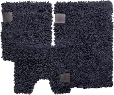 Wicotex - Badmat set - Badmat -Toiletmat - Bidetmat Pure Excellent Antraciet - Antislip onderkant - WC mat met uitsparing