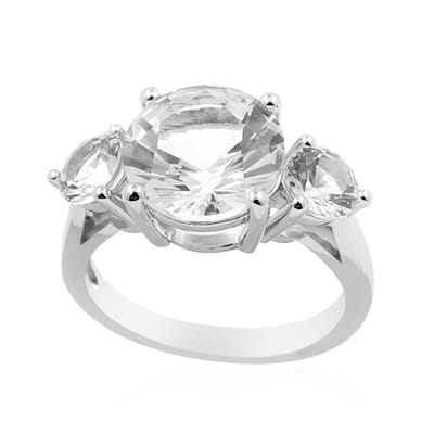 Cavill - Zilveren Ring met Mexicaanse Danburiet 4,068 ct - 925 Sterling Zilver - Ronde Briljant Slijpsel - Elegante Damesring met Edelstenen
