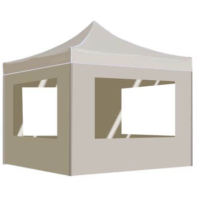 vidaXL - Partytent - inklapbaar - met - wanden - 2x2 - m - aluminium - crème