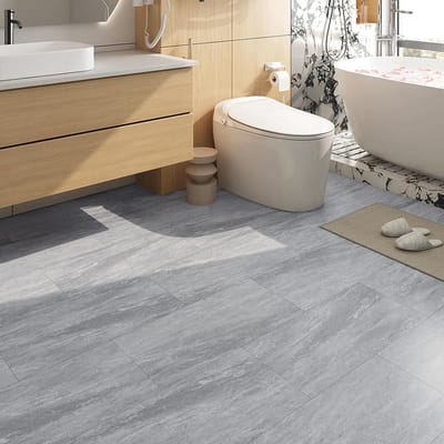 Marmeren Grijze en Witte Tegelstickers voor Badkamer en Keuken - Waterdicht, Zelfklevend PVC, 30 x 60 cm, 5 Stuks, Ideaal voor Vloeren en Achterwanden