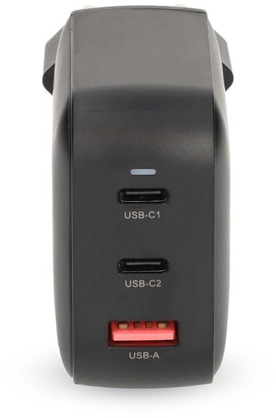 Nedis Oplader - 100 W - GaN - PD3.0 - 2.5 / 3.0 / 5.0 A - Outputs: 3 - USB-A / 2x USB-C - Automatische Voltage Selectie - Zwart