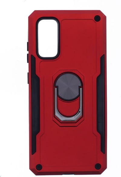 LuxeBass Hoesje geschikt voor Samsung Galaxy A71 Hoesje - Anti-Shock Hybrid Ring Armor rood
