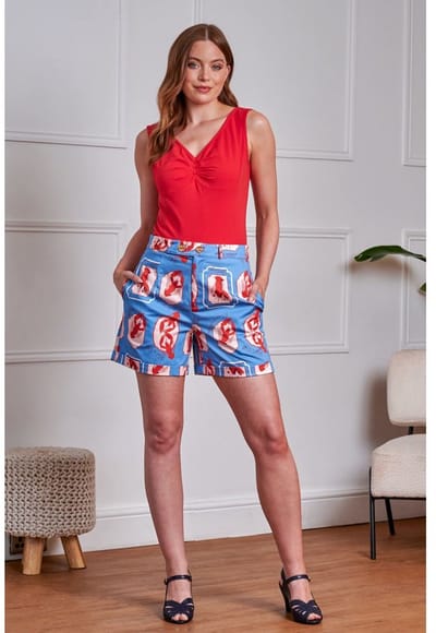 Banned - June Lobster Love Korte broek - S - Blauw
