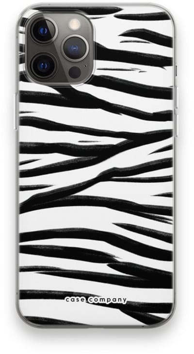 Case Company® - Hoesje geschikt voor iPhone 12 Pro Max hoesje - Zebra pattern - Soft Cover Telefoonhoesje - Bescherming aan alle Kanten en Schermrand