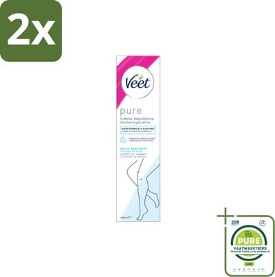Veet Minima - Ontharingscrème - Gevoelige Huid - Frisse parfum - 200ml - Voordeelverpakking - 2 stuks - Ontharingscrème - Veet