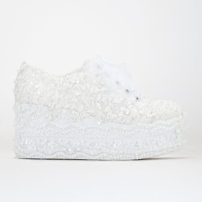 Florette Kant Bruiloft Platform Sneakers
